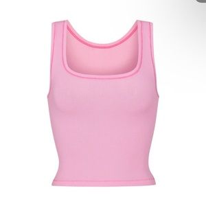 SKIMS Cotton Rib Tank in Bubblegum